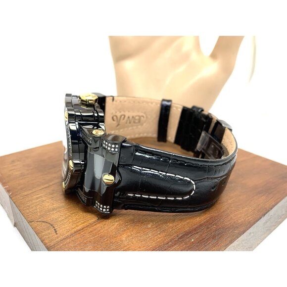 JBW Men's Watch JB-6215-10B 10 YR Anniversary Phantom 1.96ctw Diamond Quartz - Picture 9 of 14